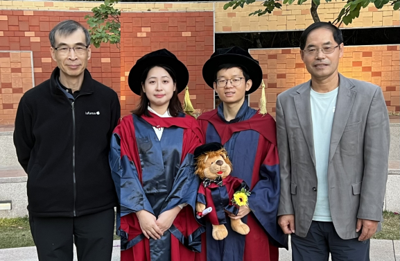 港大研究團隊合照。左起：孫敏教授、丁一博士、王祥松博士和趙國春教授。